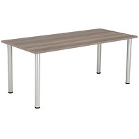 Jemini Rectangular Meeting Table, 1800x800mm, Grey Oak