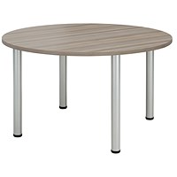 Jemini Circular Meeting Table, 1200x1200mm, Grey Oak