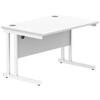 Polaris 1200mm Rectangular Desk, White Cantilever Leg, White