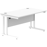 Polaris 1400mm Rectangular Desk, White Cantilever Leg, White
