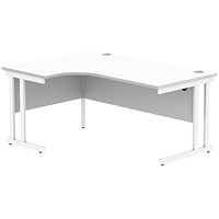 Polaris 1600mm Corner Desk, Left Hand, White Cantilever Leg, White