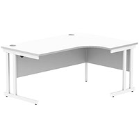 Polaris 1600mm Corner Desk, Right Hand, White Cantilever Legs, White