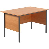 Serrion 1200mm Rectangular Desk, Silver Straight Legs, Beech