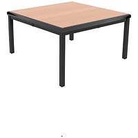 Jemini T-Table Multipurpose Classroom Table, 600x600x460mm, Flat Pack, Beech/Black