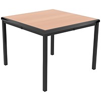Jemini T-Table Multipurpose Classroom Table, 600x600x530mm, Flat Pack, Beech/Black
