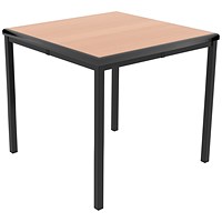 Jemini Titan Multipurpose Classroom Table, 600x600x590mm, Beech/Black