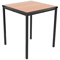 Jemini Titan Multipurpose Classroom Table, 600x600x710mm, Beech/Black