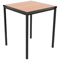 Jemini Titan Multipurpose Classroom Table, 600x600x760mm, Beech/Black