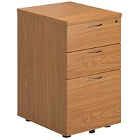 First 3 Drawer Mobile Pedestal, Oak