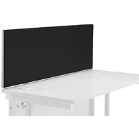 Jemini Desk Screen, 1400x400mm, Black