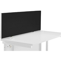 Jemini Straight Mounted Desk Screen 1400x25x400mm Black with White Trim