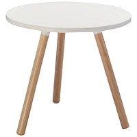 Jemini Low Tripod Round Bistro Table, 500mm Wide, White