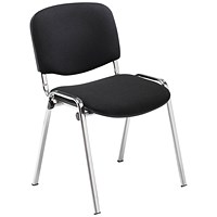 Jemini Ultra Multipurpose Chrome Frame Stacking Chair, Black