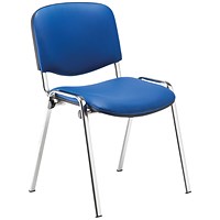 Jemini Ultra Multipurpose Chrome Frame Stacking Chair, Blue Vinyl