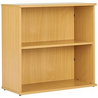 Serrion Premium Desk High Bookcase, 1 Shelf, 726mm High, Oak