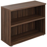 Avior Executive Low Bookcase, 1 Shelf, 800mm High, Walnut