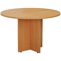Jemini Round Meeting Table, 1100mm Wide, Beech