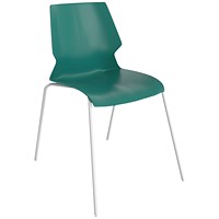 Jemini Uni 4 Leg Chair 530x570x855mm Green/White