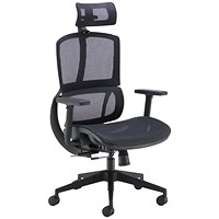 Arista Lena High Back Executive Mesh Chair, Black