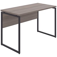 Soho Square Leg Desk, 1200mm, Grey Oak Top, Black Leg