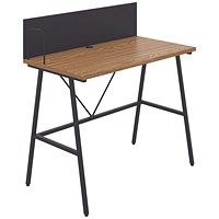 Soho Desk with Backboard Oak/Black Leg