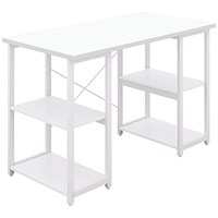 Soho Desk with Straight Shelves White/White Leg