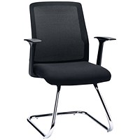 First Visitor Chair 615x580x885mm Black/Chrome