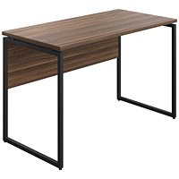 Soho Square Leg Desk, 1200mm, Walnut Top, Black Leg