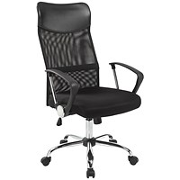 Jemini High Back Nimbus Chair 610x670x1110-1205mm Mesh Back Black