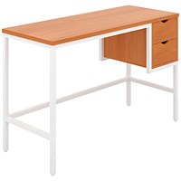 Jemini Soho Computer Desk with 2 Drawers 1200x480x770mm Beech/White