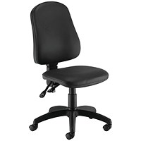 First Calypso Operator Chair, 2 Lever, Leather Look, Black