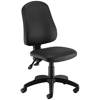 First Calypso Operator Chair 640x640x985-1175mm 2 Lever Leather Look Black
