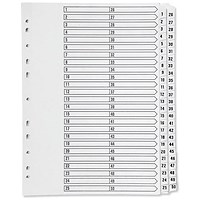 Q-Connect Reinforced Board Index Dividers, 1-50, Clear Tabs, A4, White Q-Connect Reinforced Board Index Dividers, 1-50, Clear Tabs, A4, White