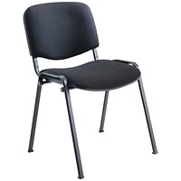 First Ultra Multipurpose Black Frame Stacking Chair, Charcoal