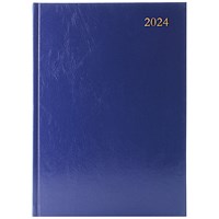 Q-Connect A4 Appointment Desk Diary, Day Per Page, Blue, 2024