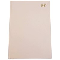 5 Star Desk Diary Day Per Page A4 Soft Beige 2027