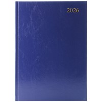 5 Star A4 Desk Diary, Day Per Page, Blue, 2026