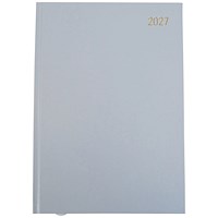 5 Star Desk Diary Day Per Page A4 Silver Grey 2027