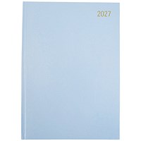 5 Star Desk Diary Day Per Page A4 Soft Blue 2027