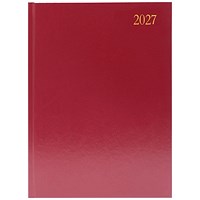 Desk Diary Week To View A4 Burgundy 2027