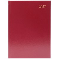 Desk Diary Day Per Page A5 Burgundy 2027