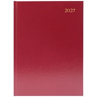 5 Star Desk Diary 2 Day Per Page A5 Burgndy 2027