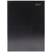 5 Star Desk Diary 2 Day Per Page A5 Black 2027