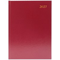 Desk Diary Week To View A5 Burgndy 2027