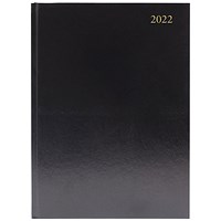 Desk Diary Week To View A5 Black 2022