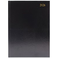 5 Star A5 Desk Diary, Week To View, Black, 2026