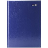 5 Star A5 Desk Diary, Week To View, Blue, 2026