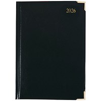 5 Star A5 Desk Diary, Day Per Page, Black, 2026 | Paperstone