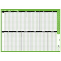 Q-Connect Staff Planner, Unmounted, 855x610mm, 2024