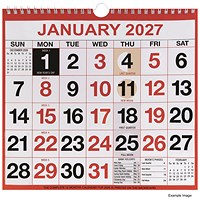 Unbranded Wirebound Month To View Calendar 249x231mm 2027